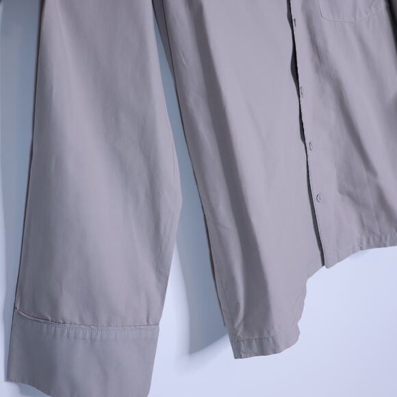 SKIMS Cotton Poplin Sleep Button Up Gray Long Sleeve Lightweight Women's S - Picture 5 of 11